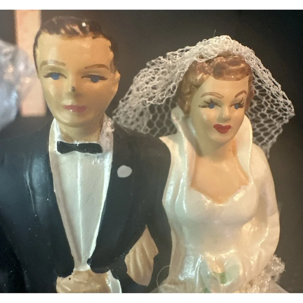 Vintage 1950's Coast Novelty Porcelain Wedding Cake Topper 4